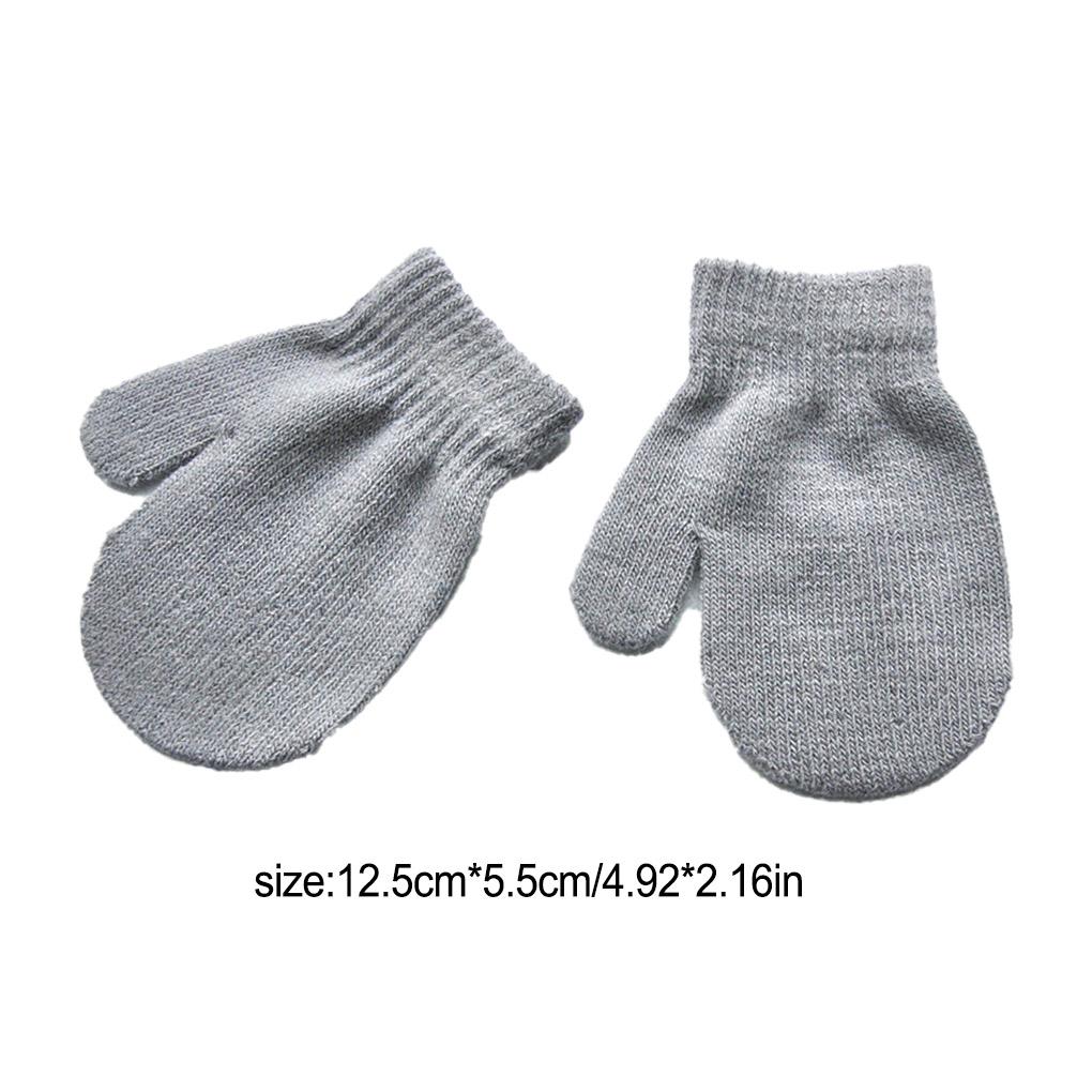 1 Pair Toddler Mittens Simple Solid Color Hand Warmers Winter Keeping-warm Cover Clothes Accessory Kids Mitten for Outdoor