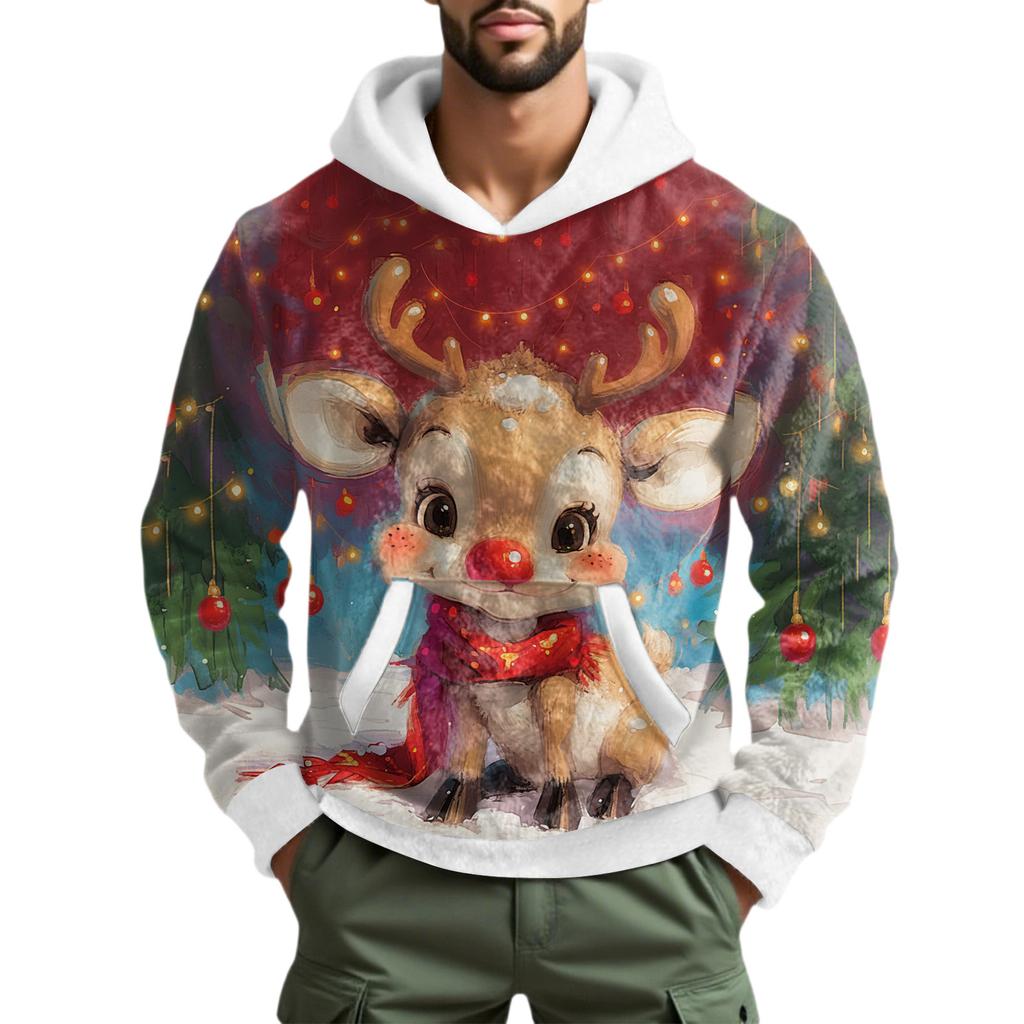 Men's Leisure Fashion Half Zipper Hooded Hood Long Sleeves Hoodie