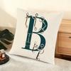 Letter Horse Cushion Cover Soft Short Plush Pillow Cover Smooth Cozy Texture Aesthetic Cushion Case Home Decor