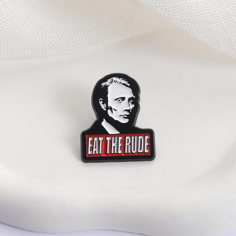 Eat The Rude Enamel Pins TV Series Character Catchphrase Brooches Lapel Badges Punk Gothic Jewelry Gift for Fans Friends