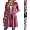 Women's Long Ribbed Knit Cardigan Slim Fit Stylish Sweater Coat for Fall and Winter Everyday Wear