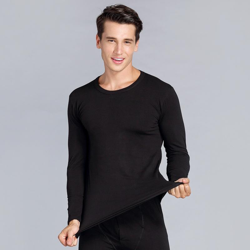 Unisex Herbst/Winter Warmes Unterwäsche-Set - Elastische Basisschicht mit Uni-Rundhalsdesign für Paare