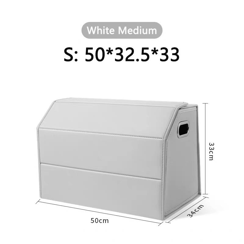Car Trunk Storage Box Organizer For Tesla Model 3/Y Juniper PU Leather Trunk Cargo Storage Foldable Stowing Tidyin Container Bag