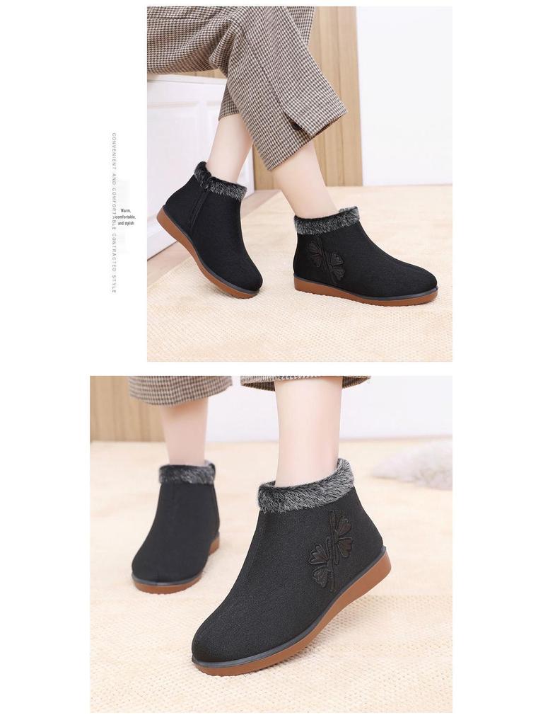 Women's Winter Velvet-Lined Non-Slip Shoes for Elderly
