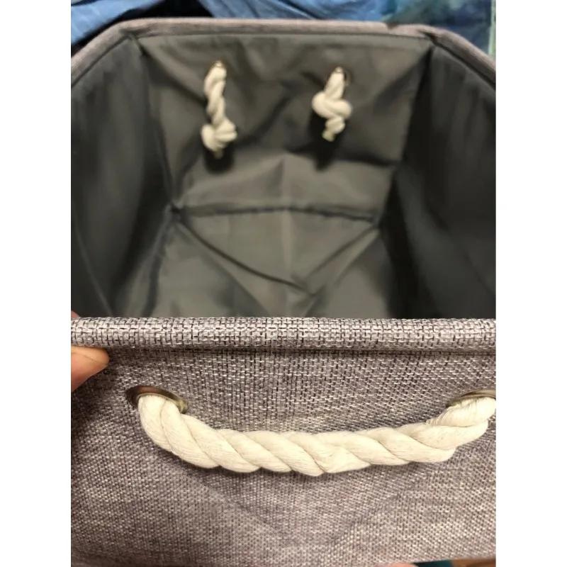 Foldable Storage Basket Large Capacity Clothes Storage Bag Linen Storage Box with Handle Toy Storage Sundries Sorting Basket