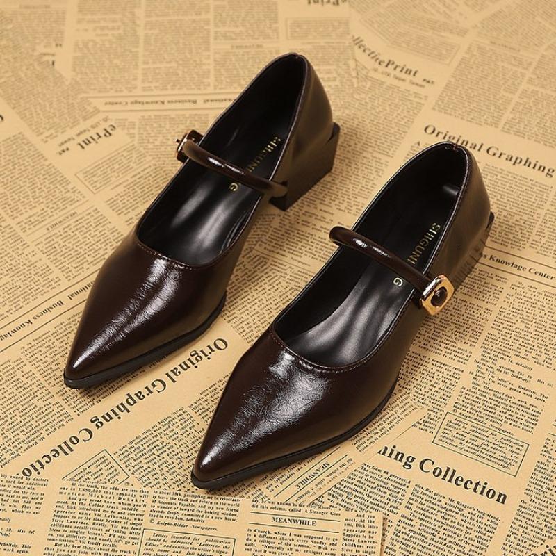 Elegante Damen-Pumps mit spitzer Zehenpartie, klobige Mode-Sandalen mit Absatz, Sommer 2025 Mode-Party-Pumps, neue Kleidschuhe für Damen