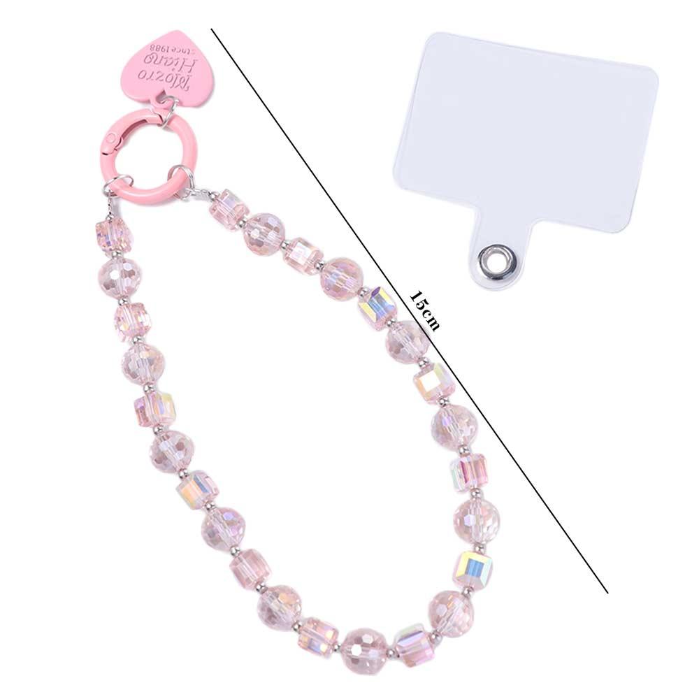 Short Crystal Beads Phone Chain Anti-lost Love Phone Pendant Mobile Phone Lanyard  Christmas Gifts