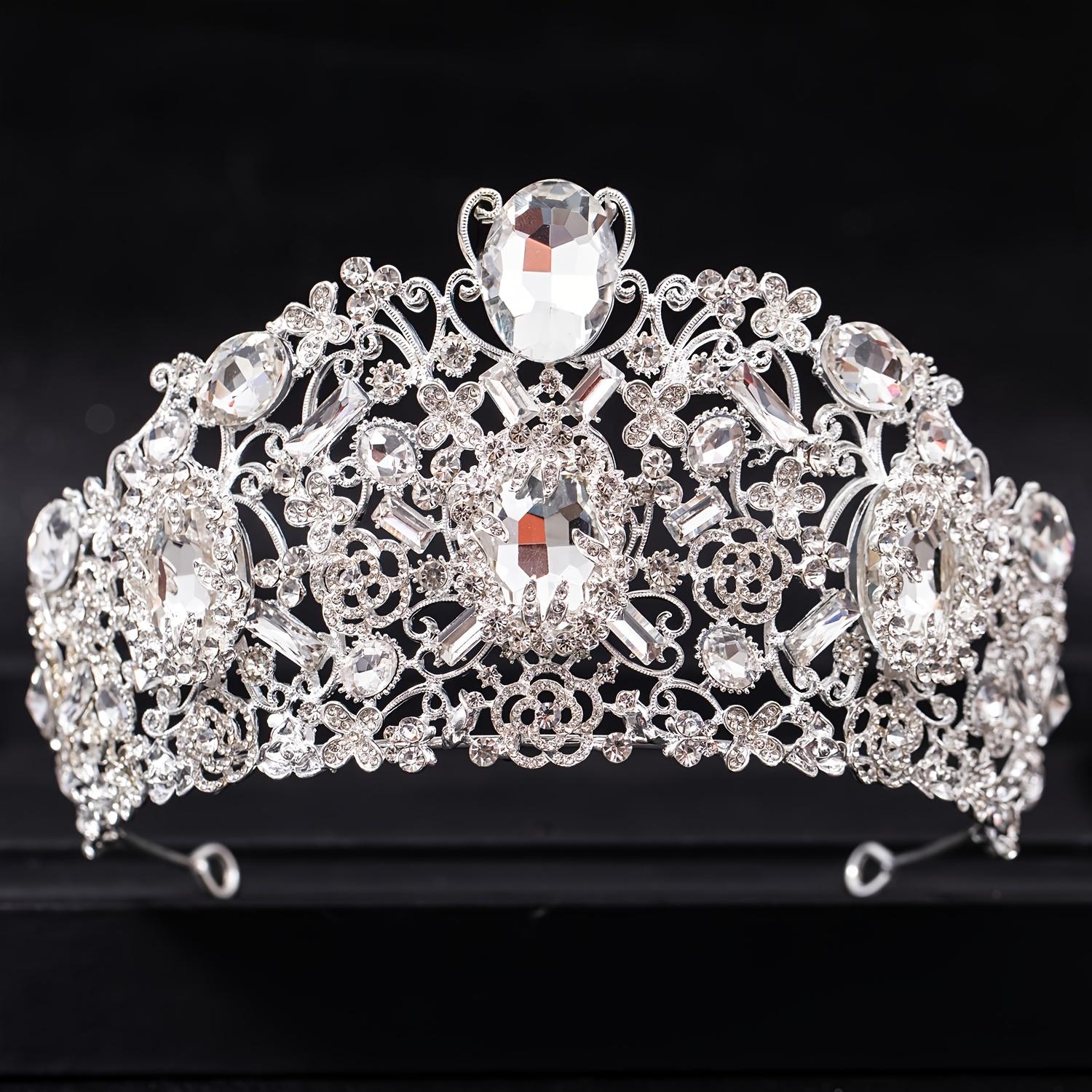 

Роскошная винтажная хрустальная корона тиара в стиле барокко со стразами, диадема для выпускного вечера, корона для женщин, свадебные украшения для волос, ювелирная корона