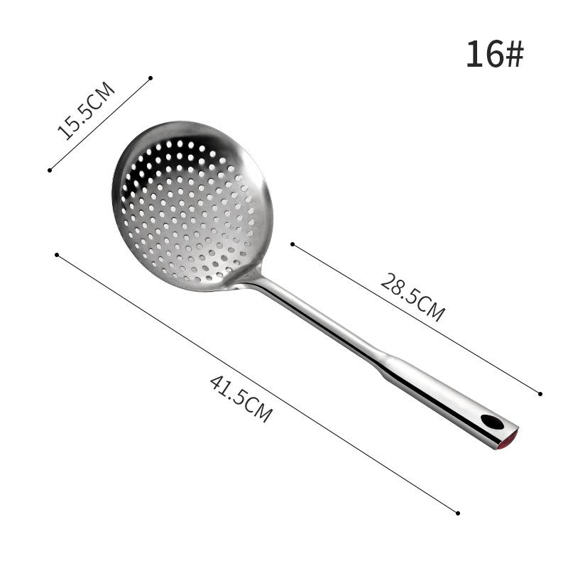 Stainless Steel Long Handle Pasta Colander Ramen Scoop Oil Skimmer Food Strainer Sieve with Hanging Hole Design Cooking Tools