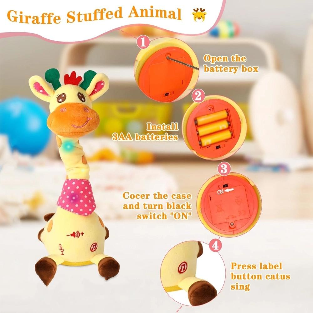 with 10 Songs Stuffed Animal Toy Repeating What You Say Swaying Dancing Giraffe  Children