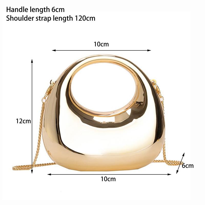 Damekjede Crossbody-veske Liten veske Akryl Metallisk glans Halvmåne Fest Bankett Dameveske Luksushåndveske