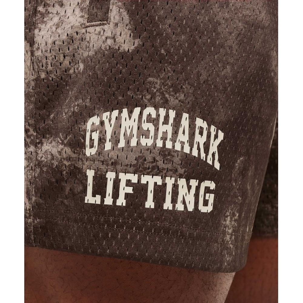 Gymshark Lifting Mesh 5  Shorts Lifestyle Brown A4b7v Nc6b
