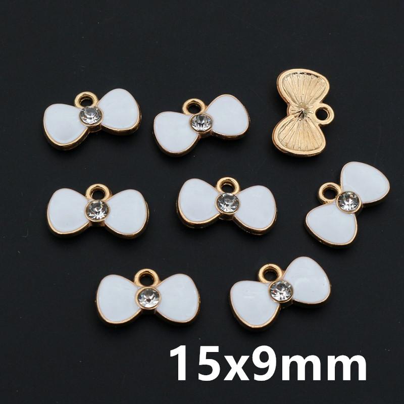 20pcs Enamel Charms Pendants Butterfly Flower Bow Mushroom Shape DIY Jewelry Making Accessories for Earrings Necklace Bracelets