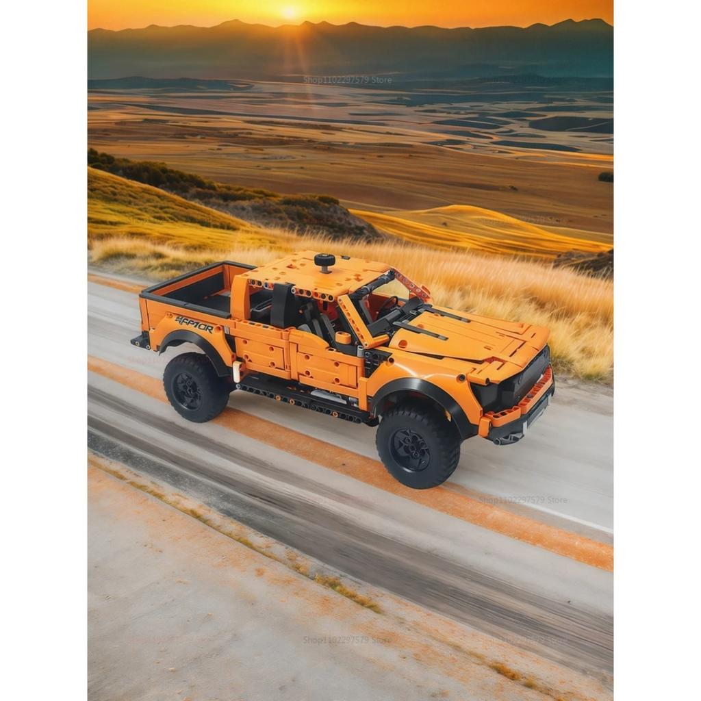 New 1300+PCS Educational Building Blocks F-150 Pickup Truck Racing MOC Technology Building Blocks Model Car Brick Toys Kids Gift