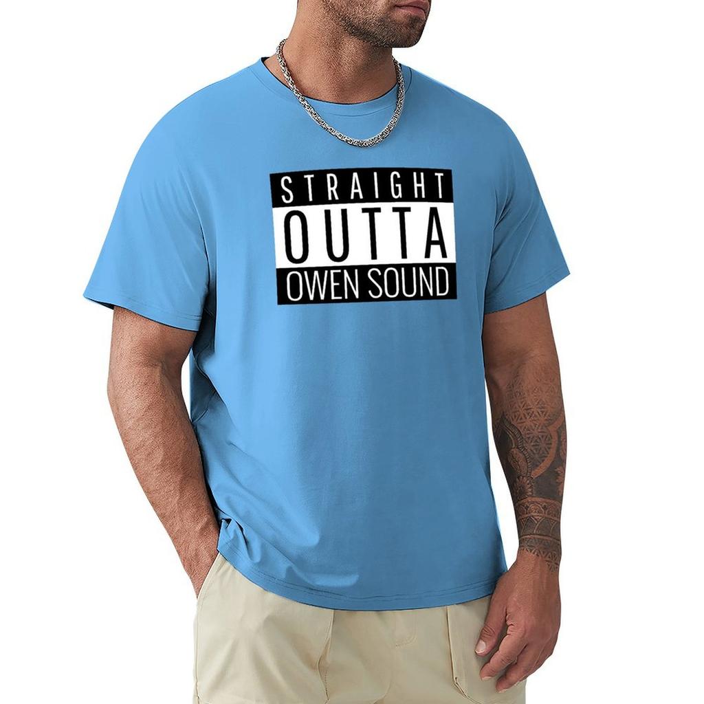 Straight Outta Owen Sound T-Shirt Plus Sizes Oversized T Shirt Kawaii Clothes Mens Graphic T-Shirts Pack