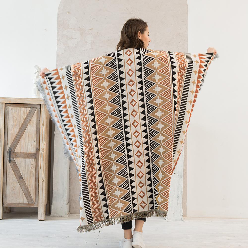 Four Seasons Blanket Navajo Ethnic Line Blanket Soft Comfortable Sofa Towel Thickened Geometric Sofa Cover