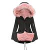 Women Mid-length Hooded Winter Warm Plus Fleece Coat Plus Cotton Padded Coat