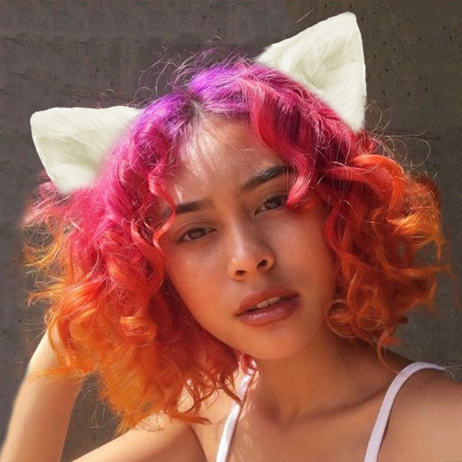 

Цвет ручной работы Cos моделирование уха кошачий зажим для ушей милые плюшевые уши One size белый