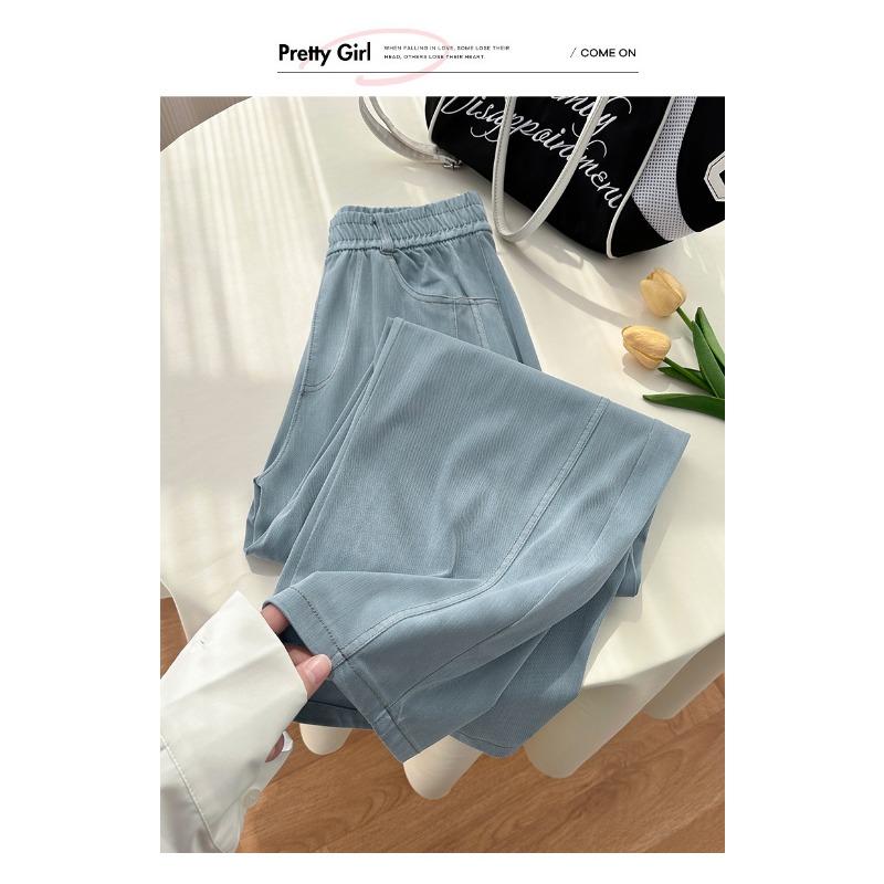 Women Vintage High Waist Slim Straight Leg Casual Pants