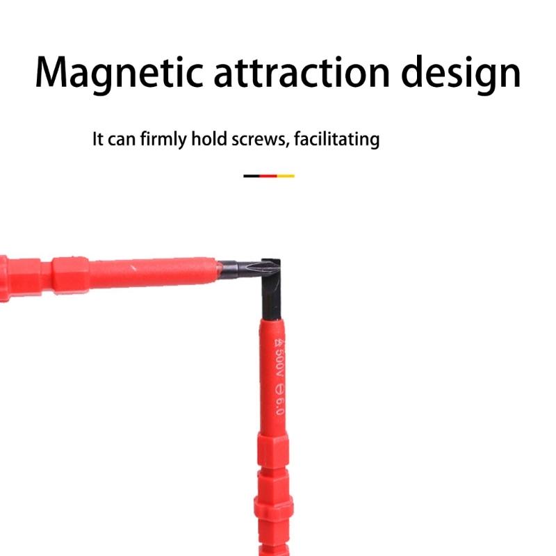 3 Function Insulated Screwdriver Hex Socket Design Double Color Rubber Coated Handle Stable Anti Fatigue Grip