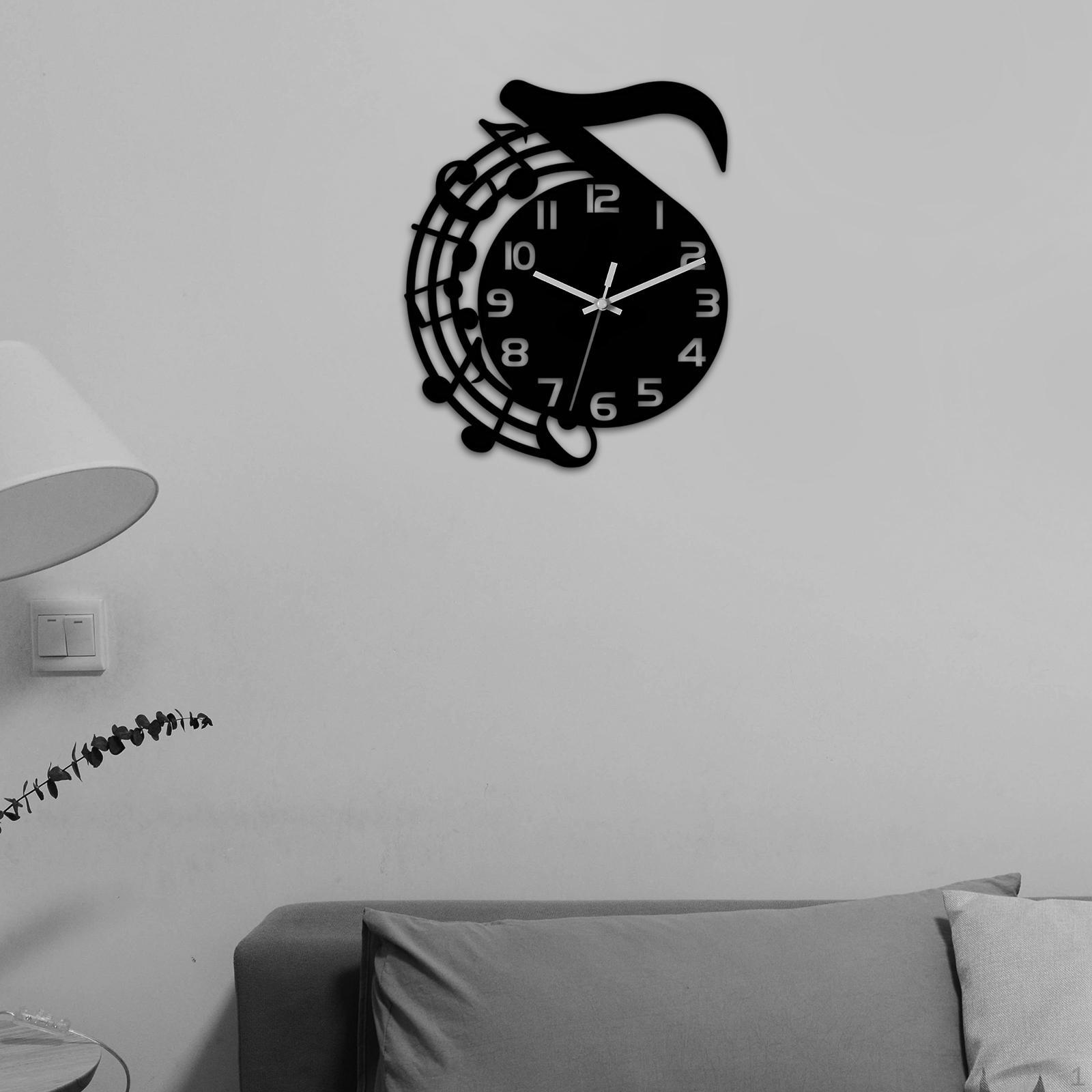 

Music Note Wall Clock Art Decor for Party Home School