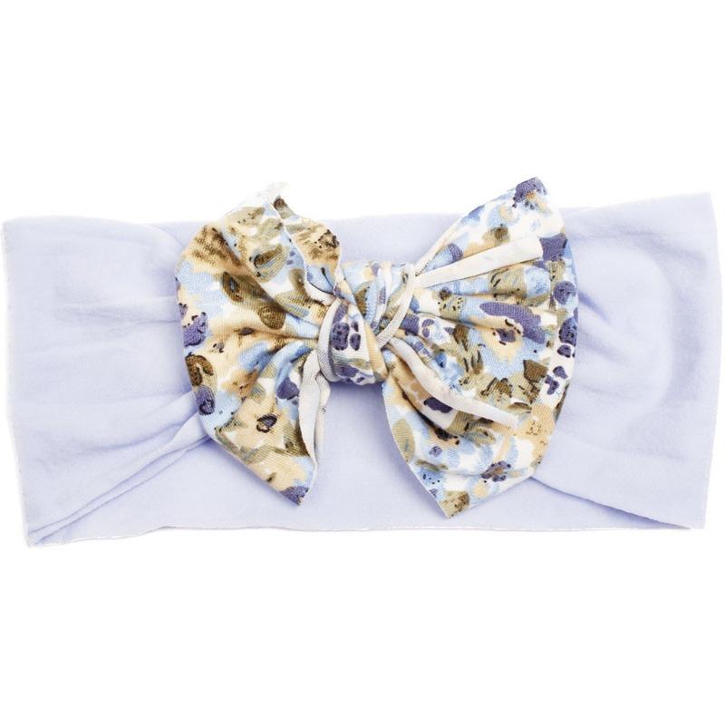 New nylon bow print children's headband, baby cute hair accessories, multi-colored girls' headscarf
