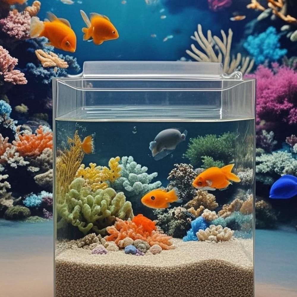 Transparent Aquarium Betta Fish Tunnel With Leaves Pad Betta Fish Tank Decorations
