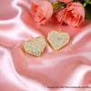 Copper Micro-Inlaid Zircon Heart Stud Earrings: Fashionable European and American Women's Style.