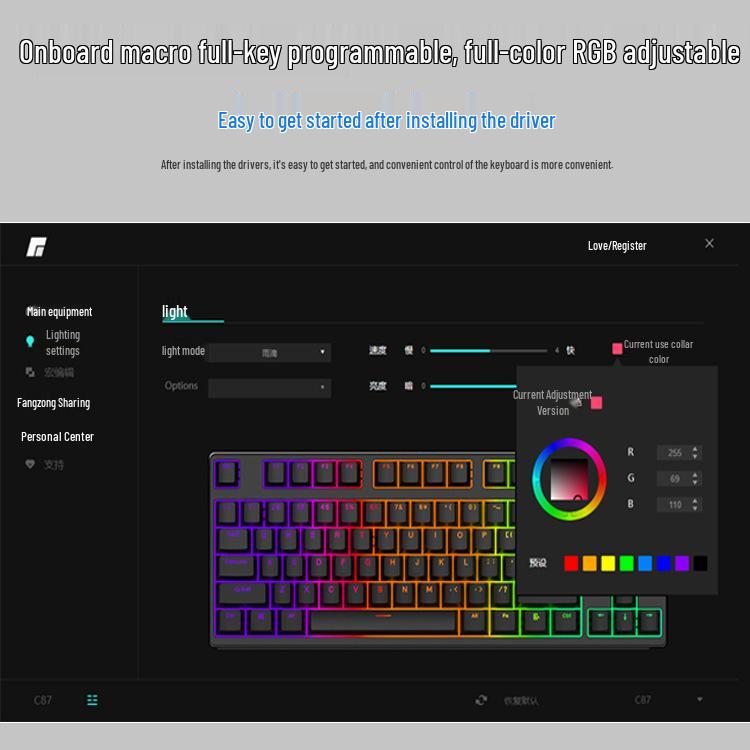 87-Key Wireless Bluetooth Tri-Mode Mechanical Keyboard Kit with RGB, Customizable Hot-Swappable Switches.