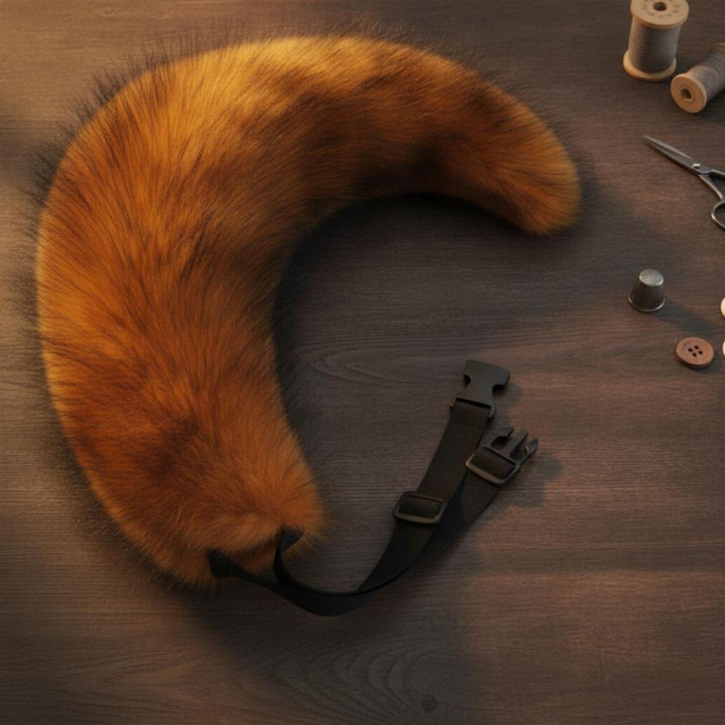 Voluminous Furry Fox Tail with Secure Belt Clip for Cosplay Costume Party Animal Roleplay Fun