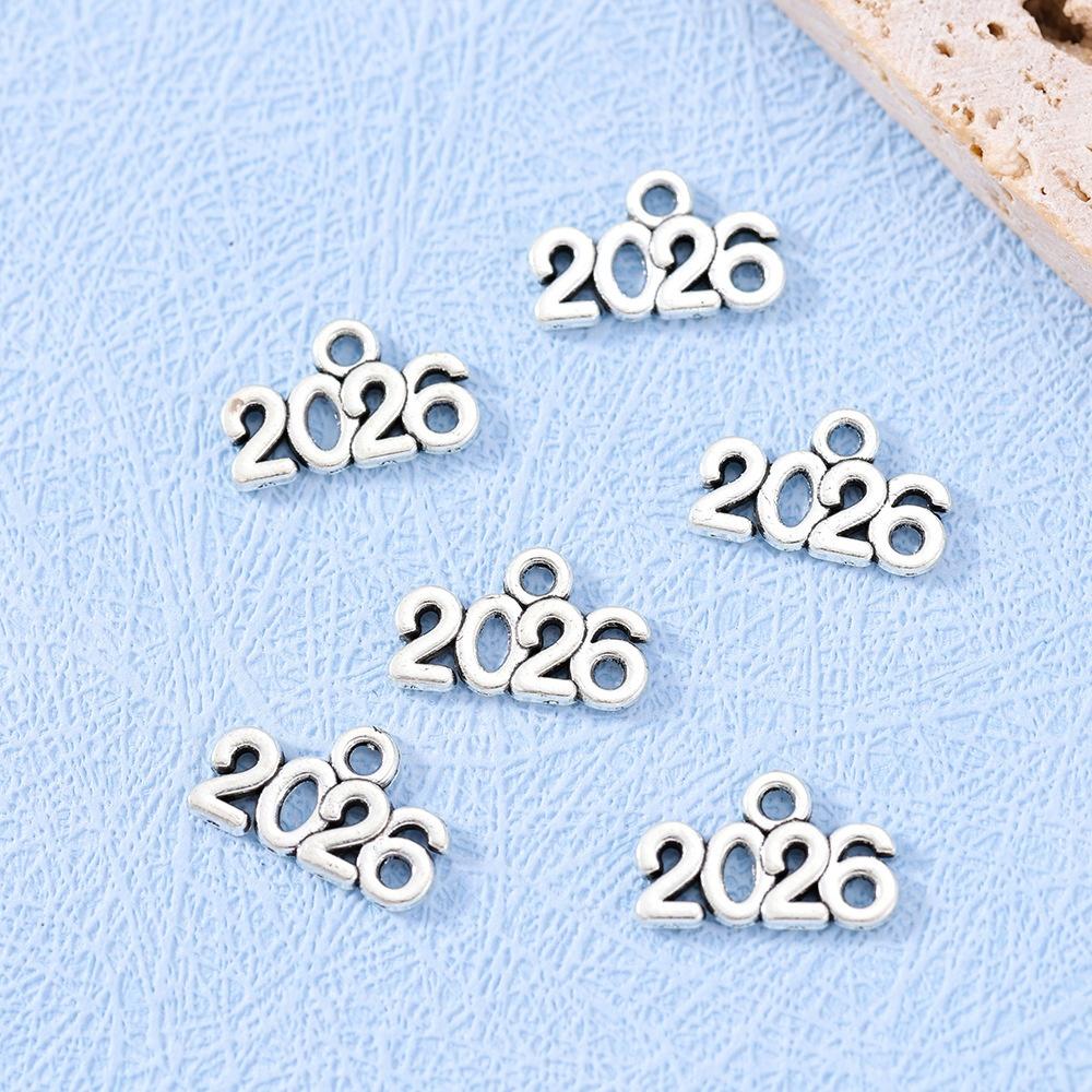 Exquisite and Stylish 2026 New Year Character Metal Charms for Women's DIY Jewelry, Bracelets, Keychains - Creative Gift Making