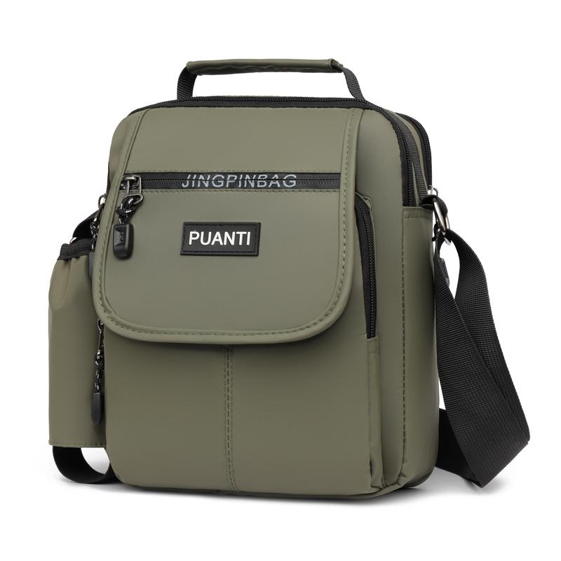 Borsa a Spalla Quadrata Sportiva da Uomo - Borsa a Tracolla Resistente a Lati Morbidi Stile College con Tasche Multifunzionali