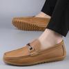 Fashion New Fashionable Men's Breathable Casual Driving Shoes Luxury Brand Men's Comfortable Soft Bottom Head Layer Cowhide Bean Shoes