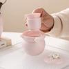 Pink Kneaded Flower Travelling Tea Set Outdoor Portable Bubble Tea with Storage Bag Kung Fu Tea Set Ladies Ceramic Snap Cups