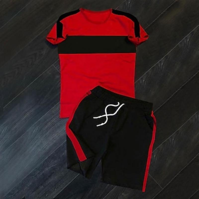Men's Tracksuit Tennis Shirt Shorts and T-Shirt Set Short Sleeve Crew Neck Spring Summer 2 Piece Outdoor Street Casual Suits