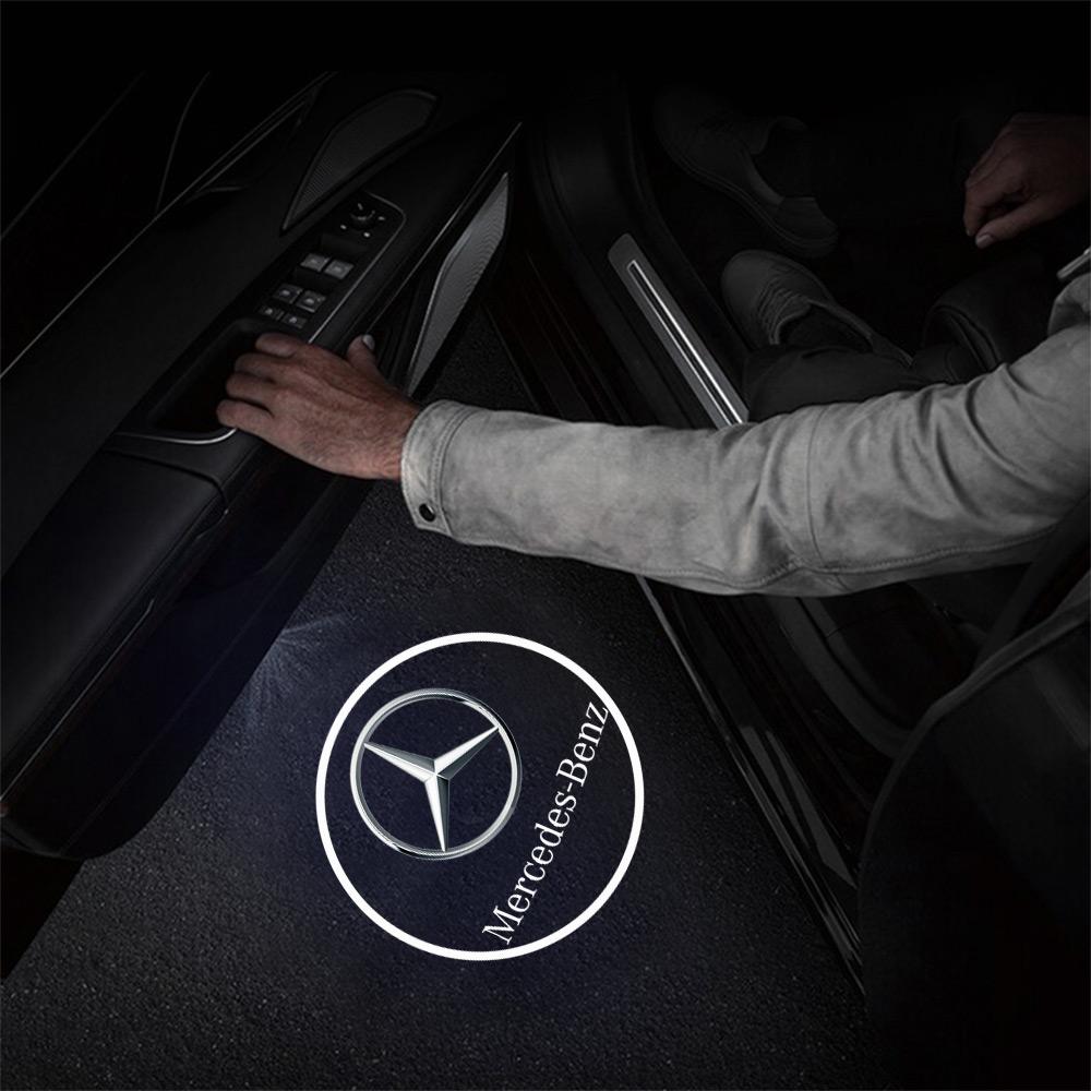 

1/2PC Car Door Welcome Light Wireless Projector Lamp Decorative For Mercedes Benz W204 W124 W201 W202 W212 W220 W205 GLA CLA AMG