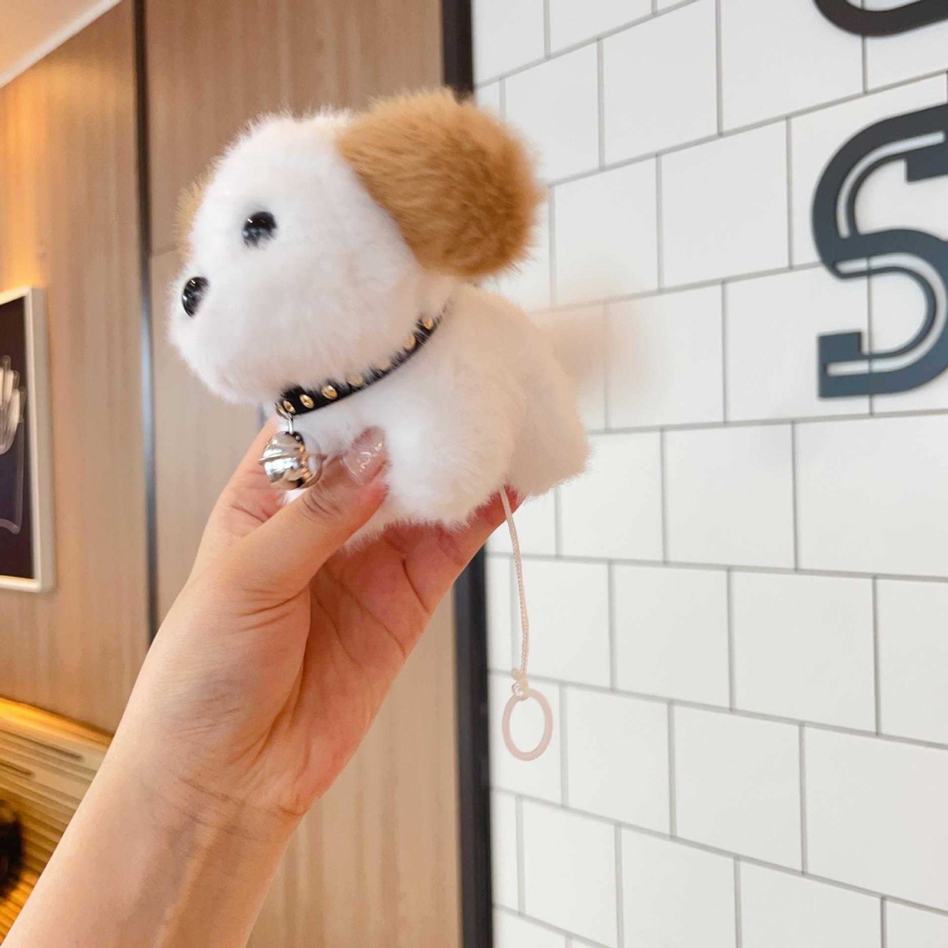New Creative Cartoon Plush Glasses Bichon Frise Keychain Pendant Cute Cartoon Puppy Doll Girl Bag Pendant Gift handbag strap