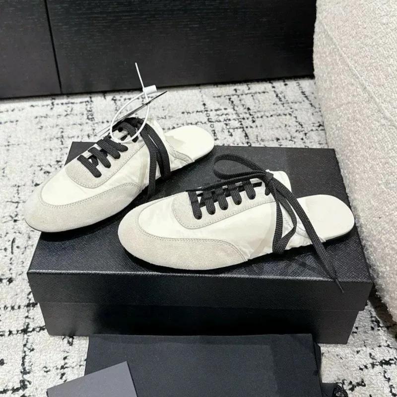 Women's Mules Round Toe Elastic Band Flat Sole Women's Slippers Leisure Daily Cover Toe Fashion Personality Zapatillas De Mujer