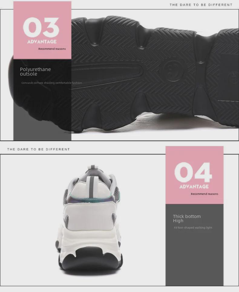 2024 Women's Korean Spring Casual Breathable Sneakers - All-Match, Comfortable, Sporty Dad Shoes