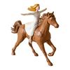 Girl Riding Horse Figurine Hand-Painted Women On Horse Resin Statue Sculpture Home Office Decoration