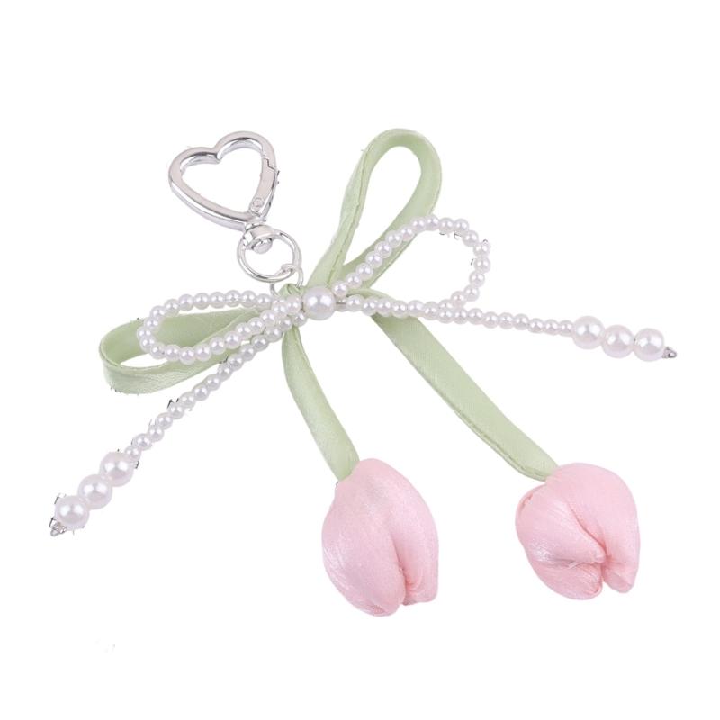 Pearls Bows Bag Charm Pendant Aesthetic Purse Charms Aesthetic keychains Keyring for Women Backpack Purse Handbag Decors