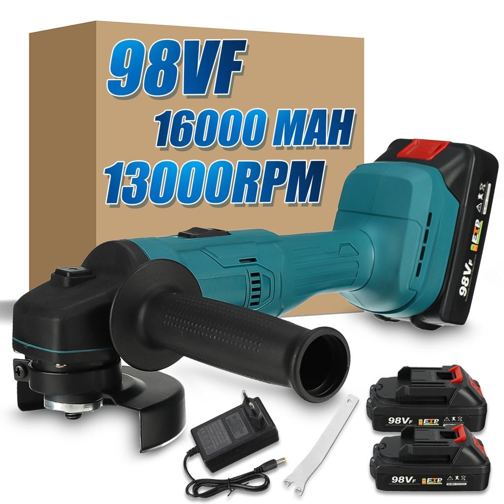 1500W 98VF 18V 100mm With Li-ion Battery Cutting Grinding Machine Tool For Battery Electric Cordless Angle Grinder