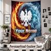 Custom Tapestry Wall Hanging, Poland Football Personalized Name Text Home Wall Decor