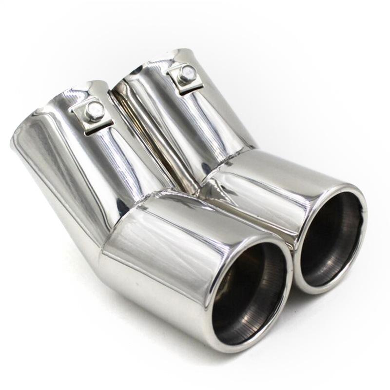 For VW Golf 4 Bora Jetta Dual Stainless Steel Exhaust Tailpipes Muffler Tips High Polish Car Performance Enhancement