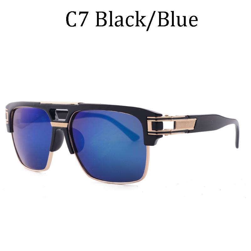 European Tide Retro Square Frame Sunglasses with Flat Lenses for Men and Women - Style 6626.