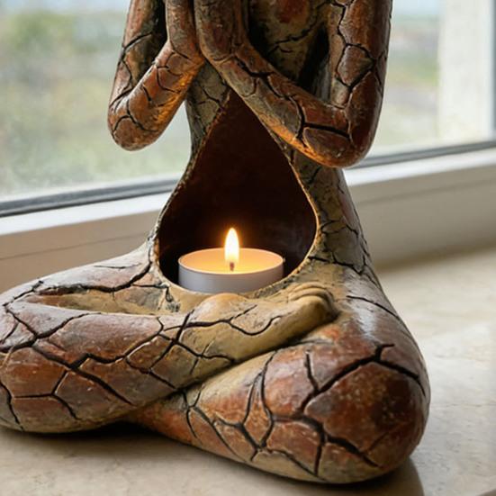 Estatueta de Meditação Yoga Mulheres Sentadas Abstratas Escultura de Estátua de Resina Decoração de Ornamento Zen para Interior Exterior Sala de Yoga