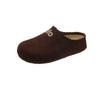 Super soft thick-soled cowhide version outer wear bag head half slippers autumn new one-pedal single shoes children