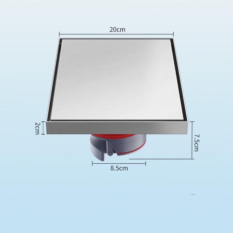CHENDU Rectangular Invisible Chrome Plated Bathroom Floor Drain