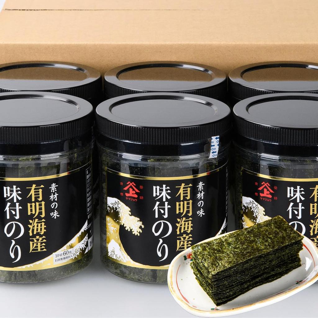 Segawa Honten Ariake Seaweed Additive-Free Seasoned Nori 10 Cuts 60 Sheets 6 Packs Selected Dried Goods Specialty Wholesaler