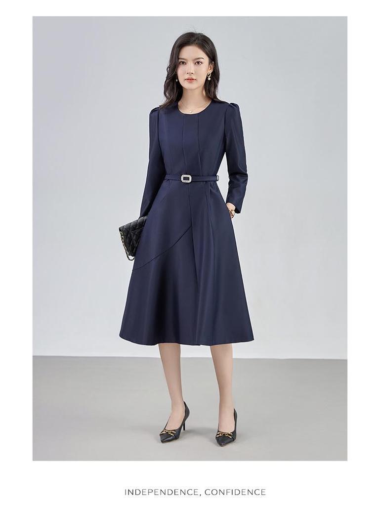 Slimming French Style A-line Belted Dress